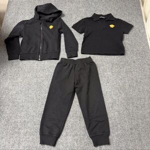 kids versace 3 piece set sweats, shirt & sweater black sz 4A, 4A,  6A